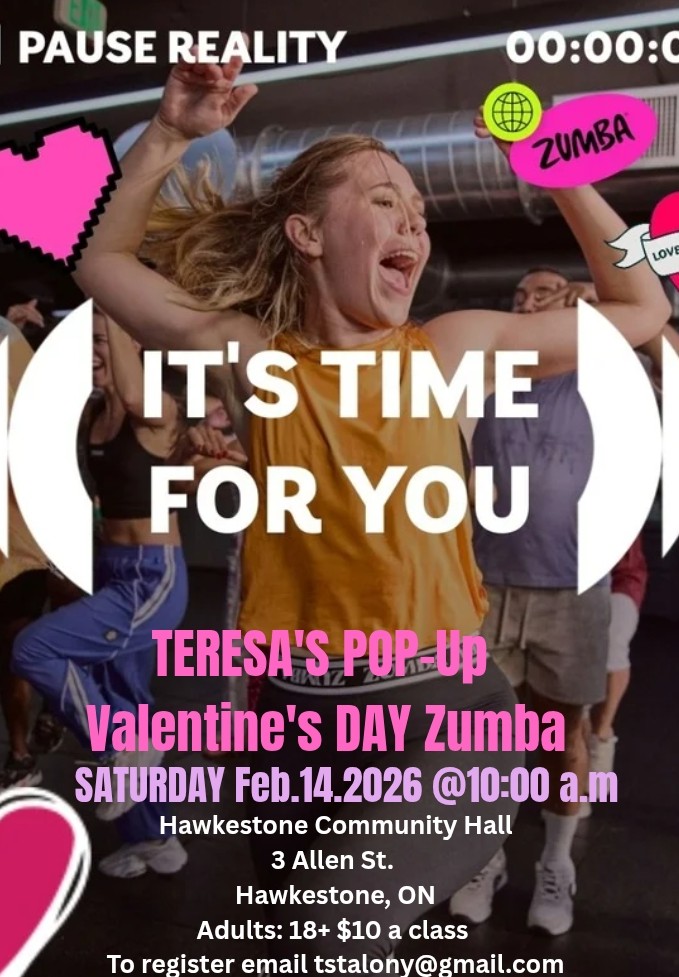 Poster for Teresa's pop-up Valentine's Day Zumba