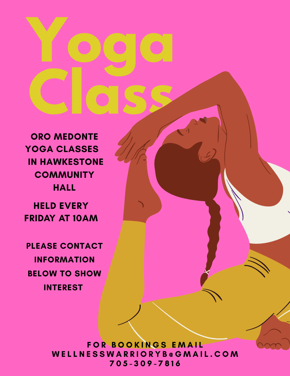 Poster for Carole Burdon yoga class